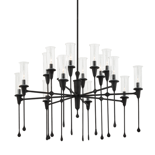 Chisel Chandelier with Black Iron Finish