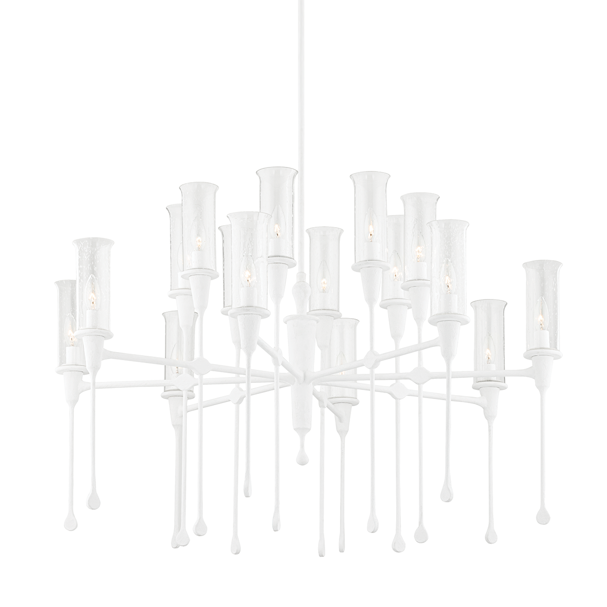 Chisel Chandelier with White Plaster Finish