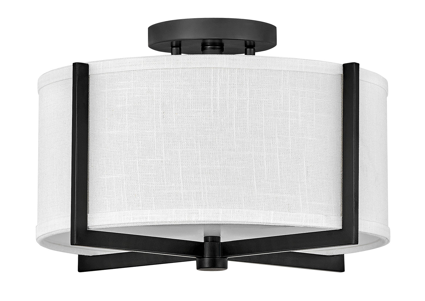 Axis Off White Medium Semi-Flush Mount In Black Finish