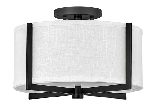 Axis Off White Medium Semi-Flush Mount In Black Finish
