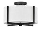 Axis Off White Medium Semi-Flush Mount In Black Finish