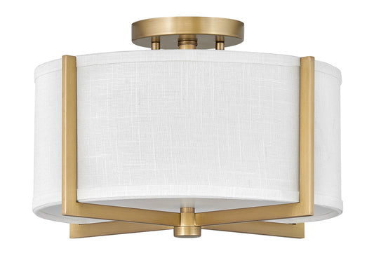Axis Off White Medium Semi-Flush Mount In Light Brass Finish