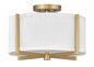 Axis Off White Medium Semi-Flush Mount In Light Brass Finish