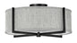 Axis Heathered Gray Medium Semi-flush Mount In Black Finish