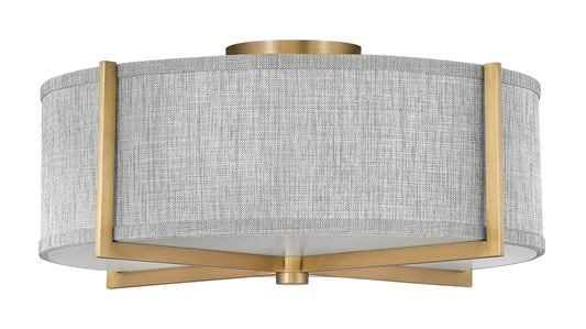 Axis Heathered Gray Medium Semi-flush Mount In Light Brass Finish
