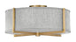 Axis Heathered Gray Medium Semi-flush Mount In Light Brass Finish