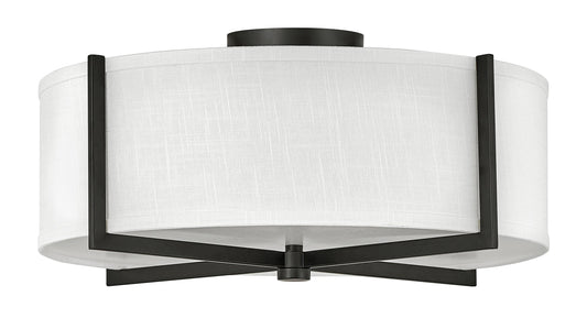 Axis Off White Medium Semi-flush Mount In Black Finish