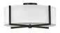 Axis Off White Medium Semi-flush Mount In Black Finish