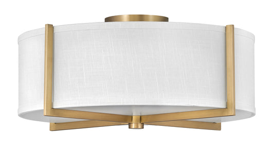 Axis Off White Medium Semi-flush Mount In Light Brass Finish