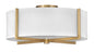 Axis Off White Medium Semi-flush Mount In Light Brass Finish