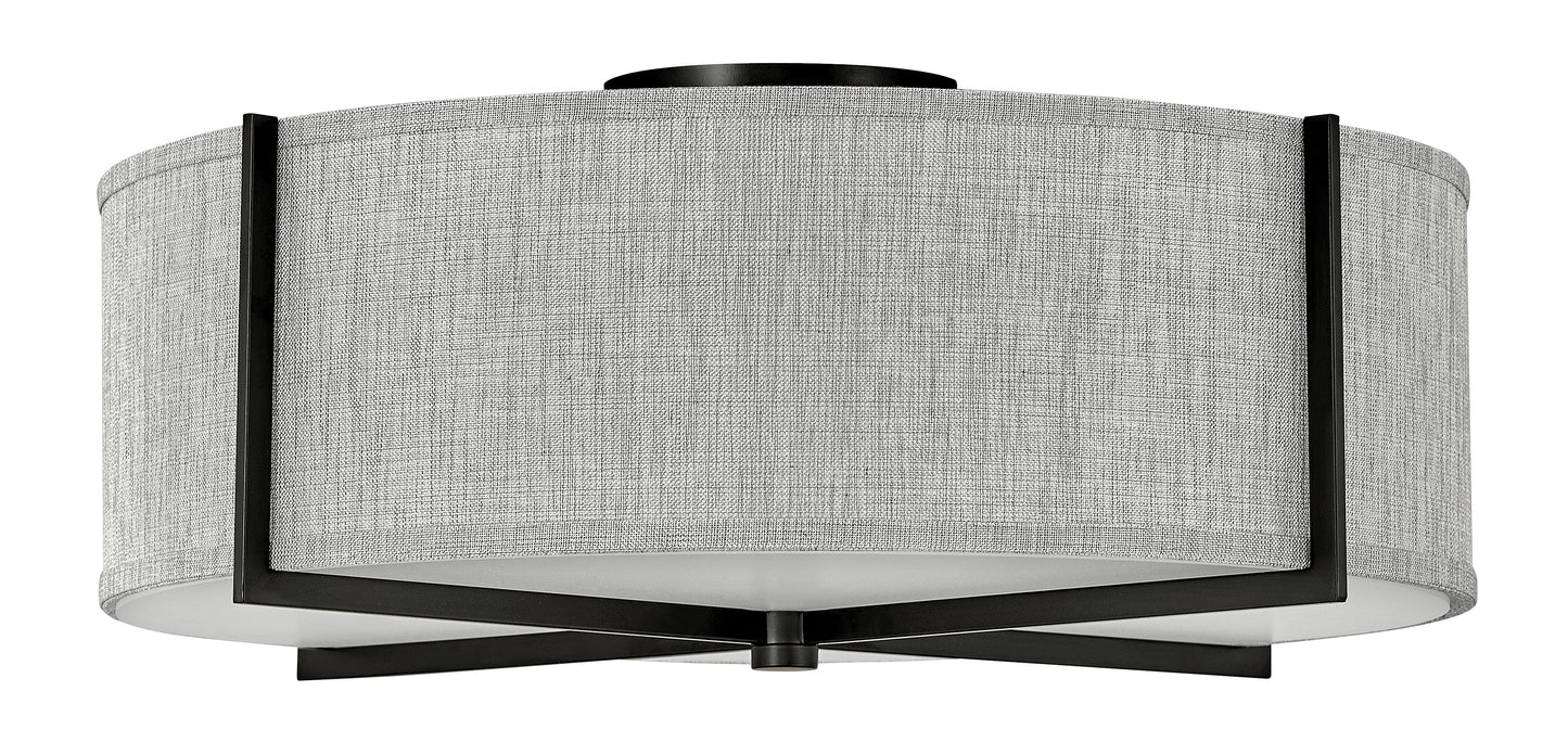 Axis Heathered Gray Large Semi-flush Mount In Black Finish
