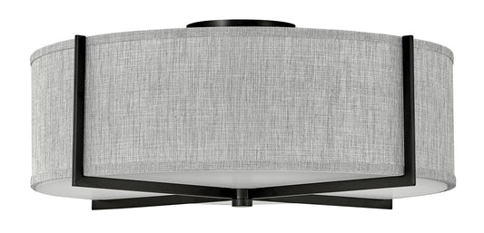 Axis Heathered Gray Large Semi-flush Mount In Black Finish