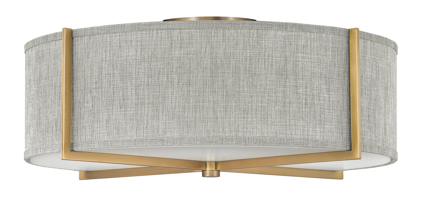 Axis Heathered Gray Large Semi-flush Mount In Light Brass Finish