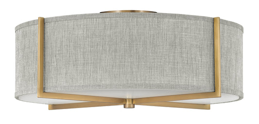 Axis Heathered Gray Large Semi-flush Mount In Light Brass Finish