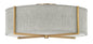 Axis Heathered Gray Large Semi-flush Mount In Light Brass Finish