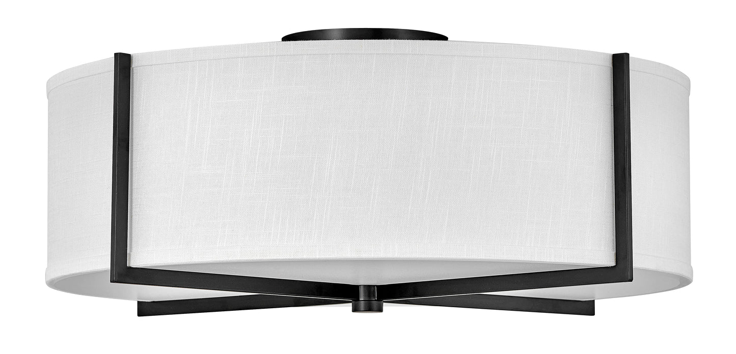 Axis Off White Large Semi-flush Mount In Black Finish
