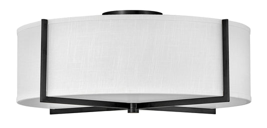Axis Off White Large Semi-flush Mount In Black Finish