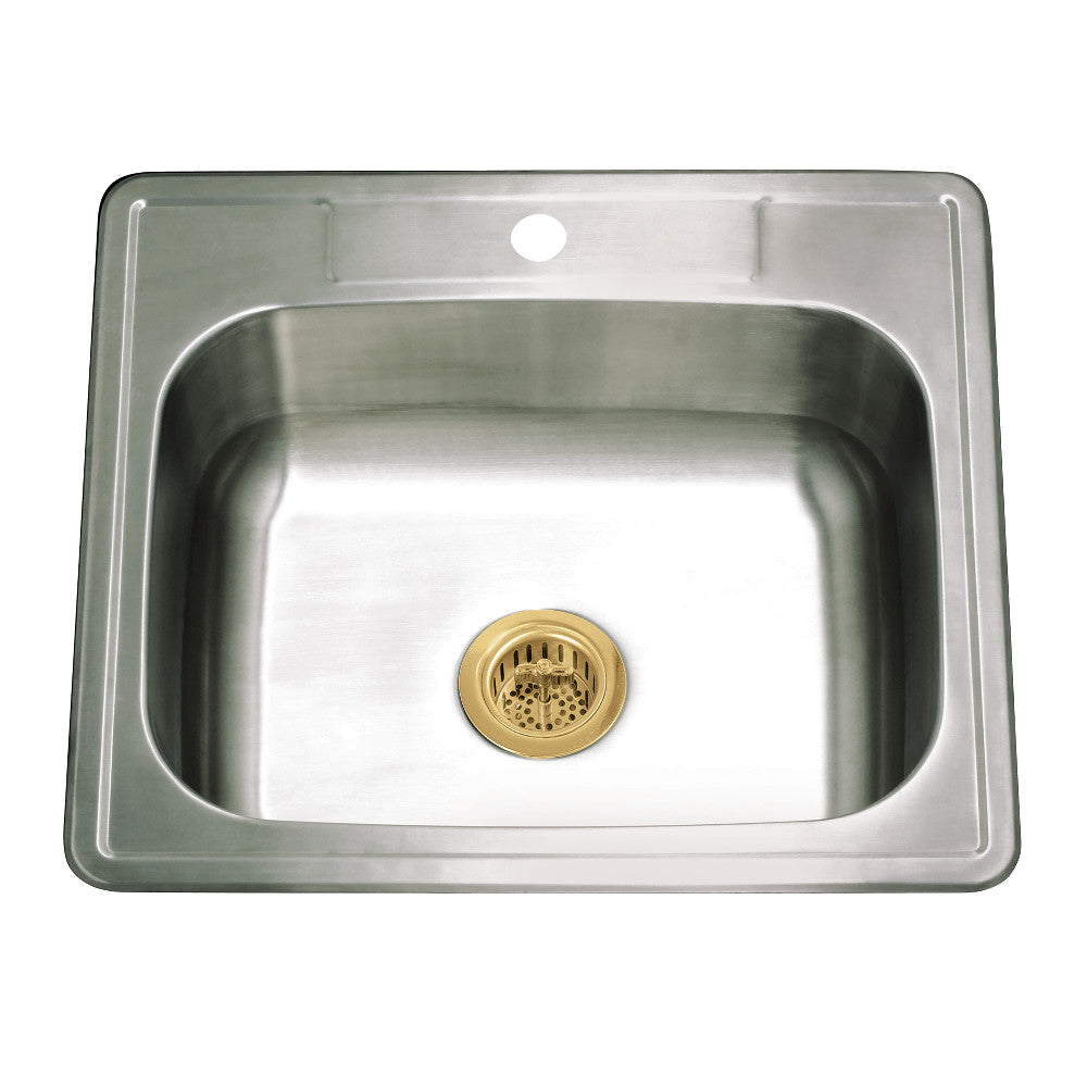 Studio 25 Inch Drop-In Kitchen Sink in Brushed Brass