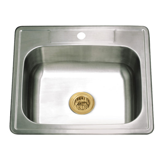 Studio 25 Inch Drop-In Kitchen Sink in Brushed Brass