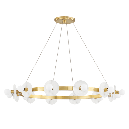 Austen Chandelier with Aged Brass Finish