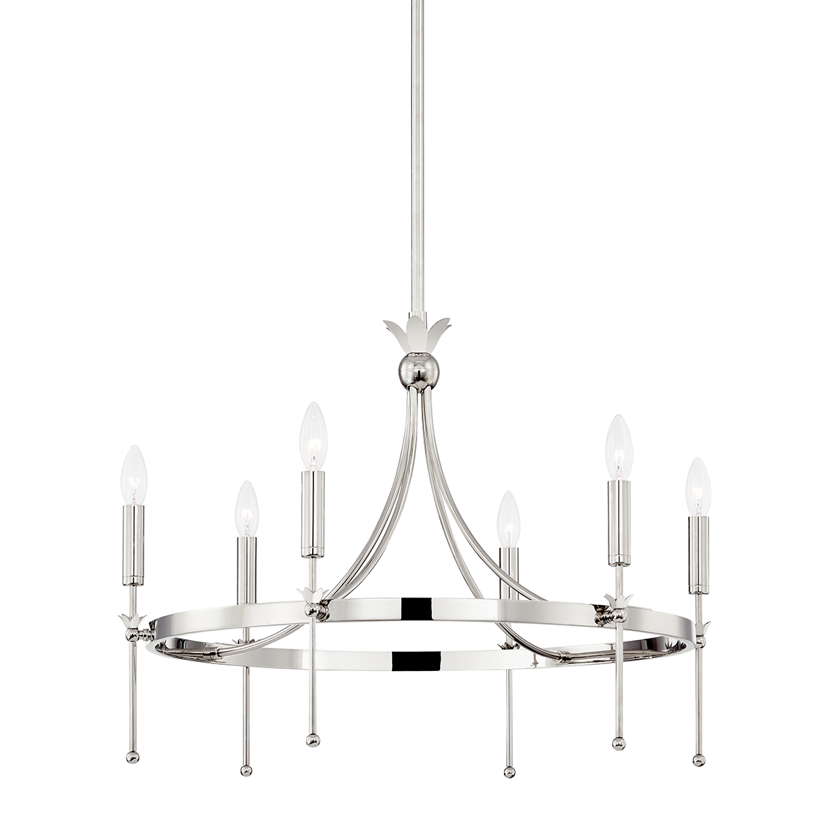 Gates Chandelier with Polished Nickel Finish