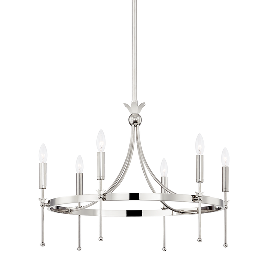 Gates Chandelier with Polished Nickel Finish