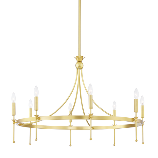 Gates Chandelier with Aged Brass Finish
