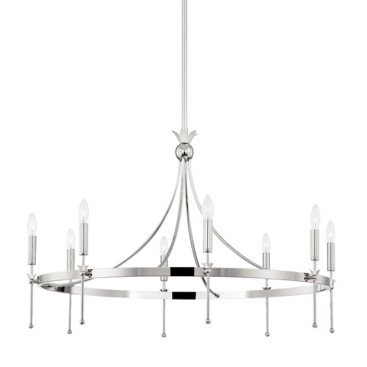 Gates Chandelier with Polished Nickel Finish