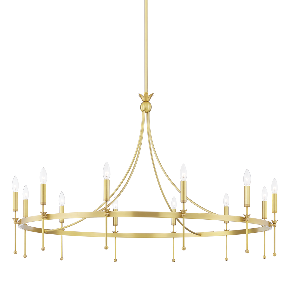 Gates Chandelier with Aged Brass Finish
