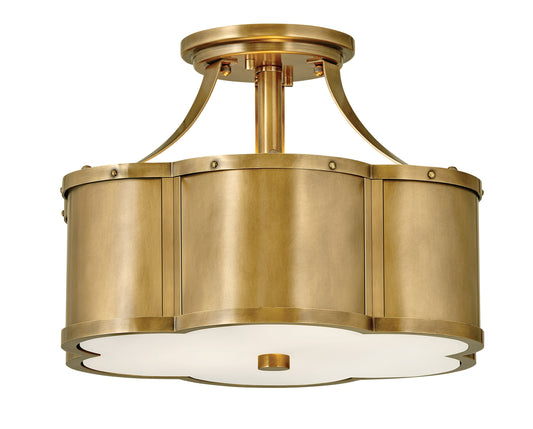 Chance Medium Semi-Flush Mount In Light Brass Finish
