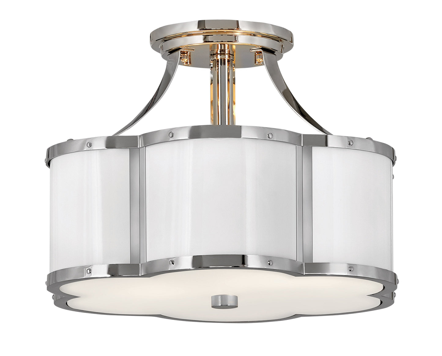 Chance Medium Semi-Flush Mount In Polished Nickel Finish