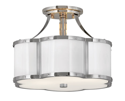 Chance Medium Semi-Flush Mount In Polished Nickel Finish