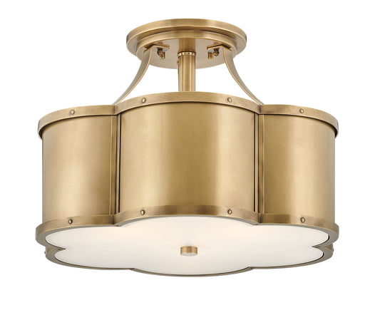 Chance Medium Semi-flush Mount In Light Brass Finish