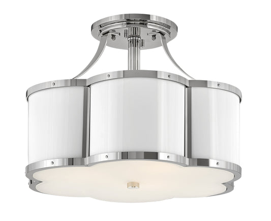Chance Medium Semi-flush Mount In Polished Nickel Finish