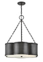Chance Small Drum Chandelier In Black Finish