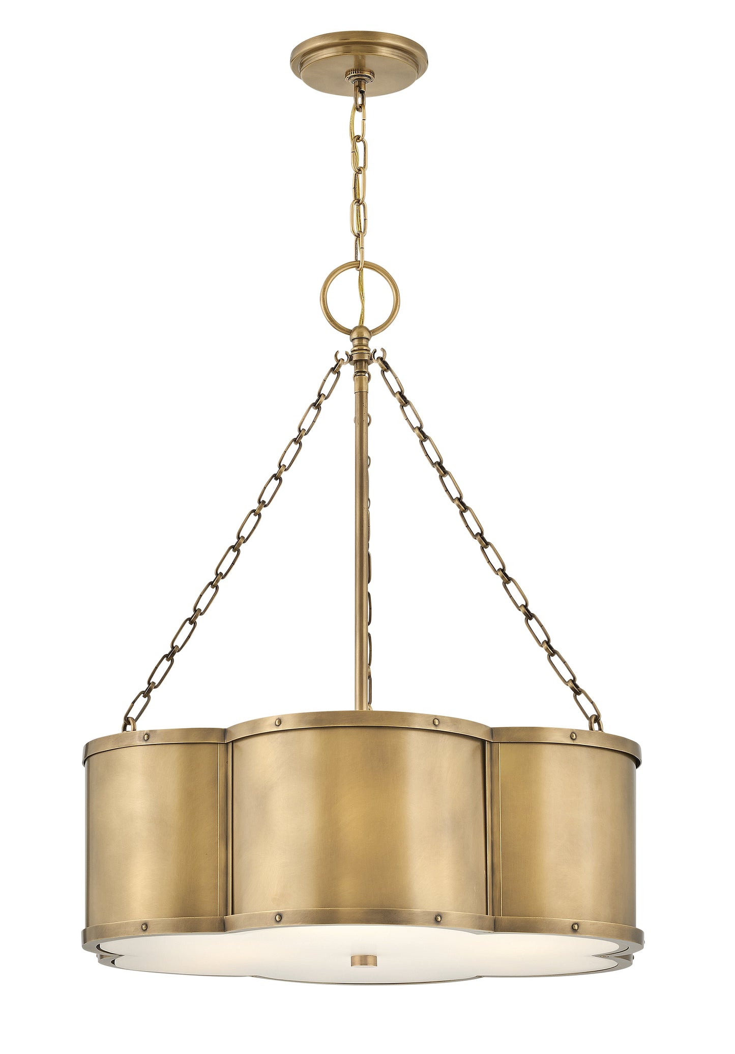 Chance Small Drum Chandelier In Light Brass Finish