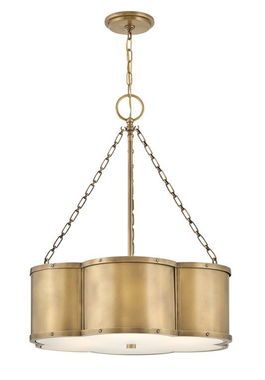 Chance Small Drum Chandelier In Light Brass Finish