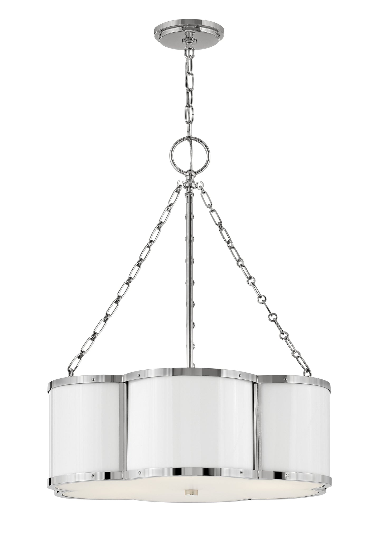 Chance Small Drum Chandelier In Polished Nickel Finish