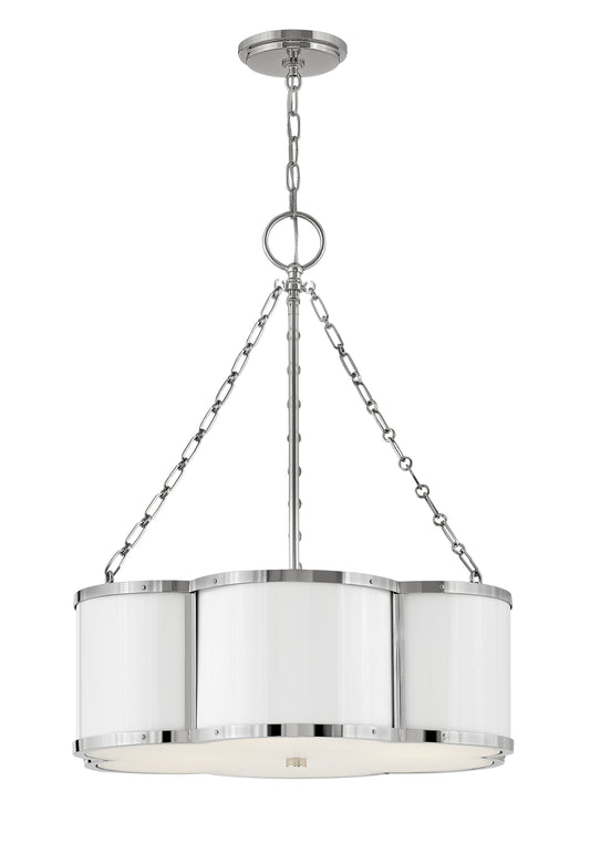 Chance Small Drum Chandelier In Polished Nickel Finish