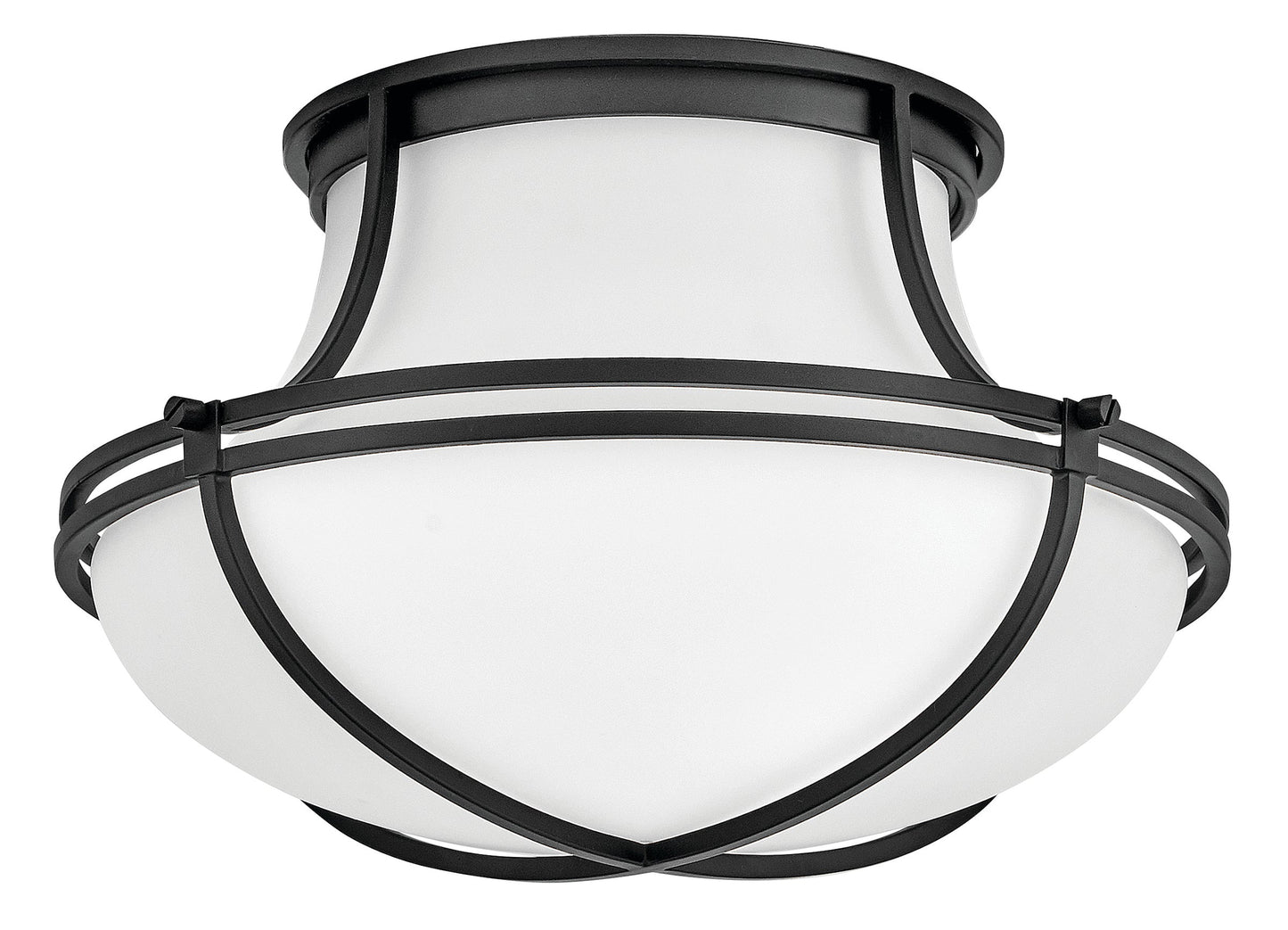 Saddler Medium Flush Mount In Black Finish