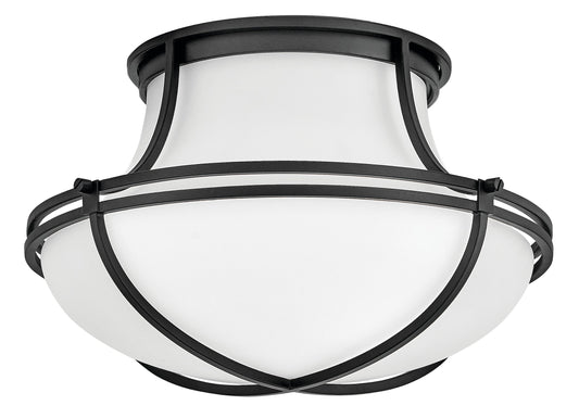 Saddler Medium Flush Mount In Black Finish