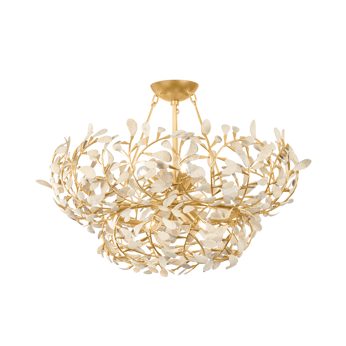 MAYBROOK Chandelier with VINTAGE GOLD LEAF Finish
