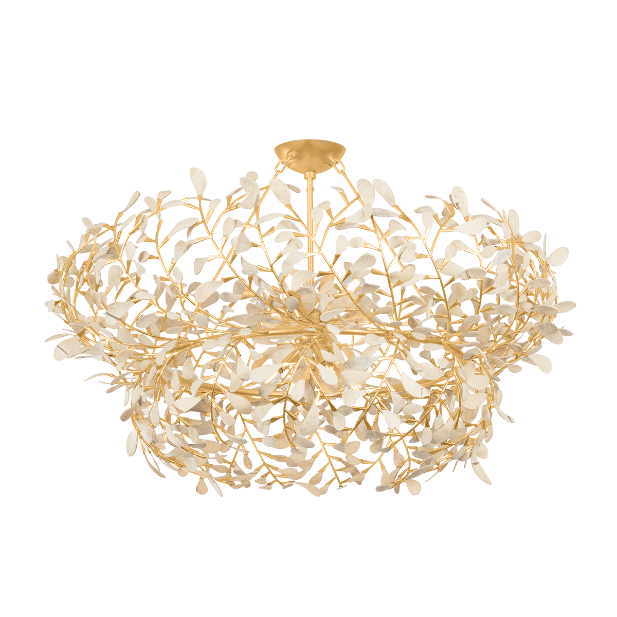 MAYBROOK Chandelier with VINTAGE GOLD LEAF Finish