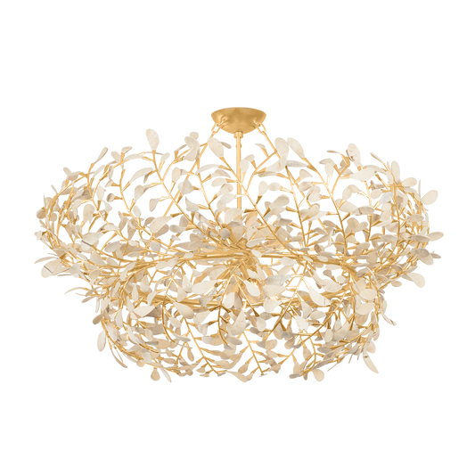 MAYBROOK Chandelier with VINTAGE GOLD LEAF Finish