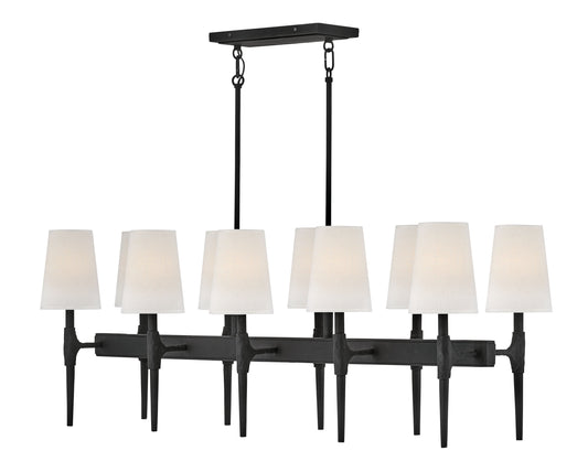 Beaumont Medium Ten Light Linear In Black Finish