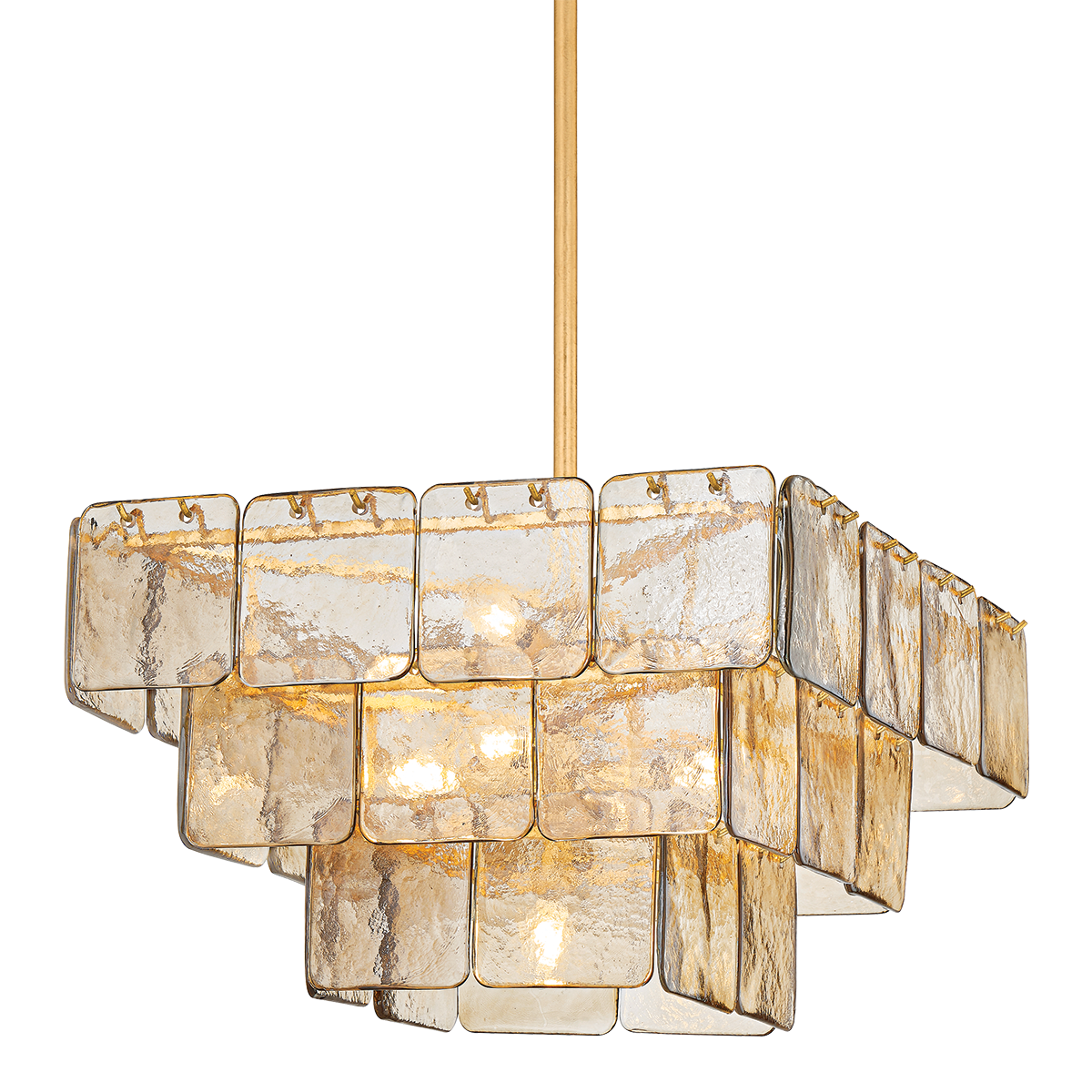 REGAL Chandelier In VINTAGE GOLD LEAF Finish