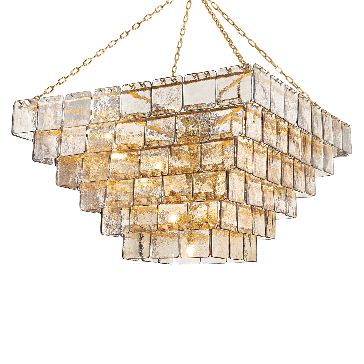 REGAL Chandelier In VINTAGE GOLD LEAF Finish