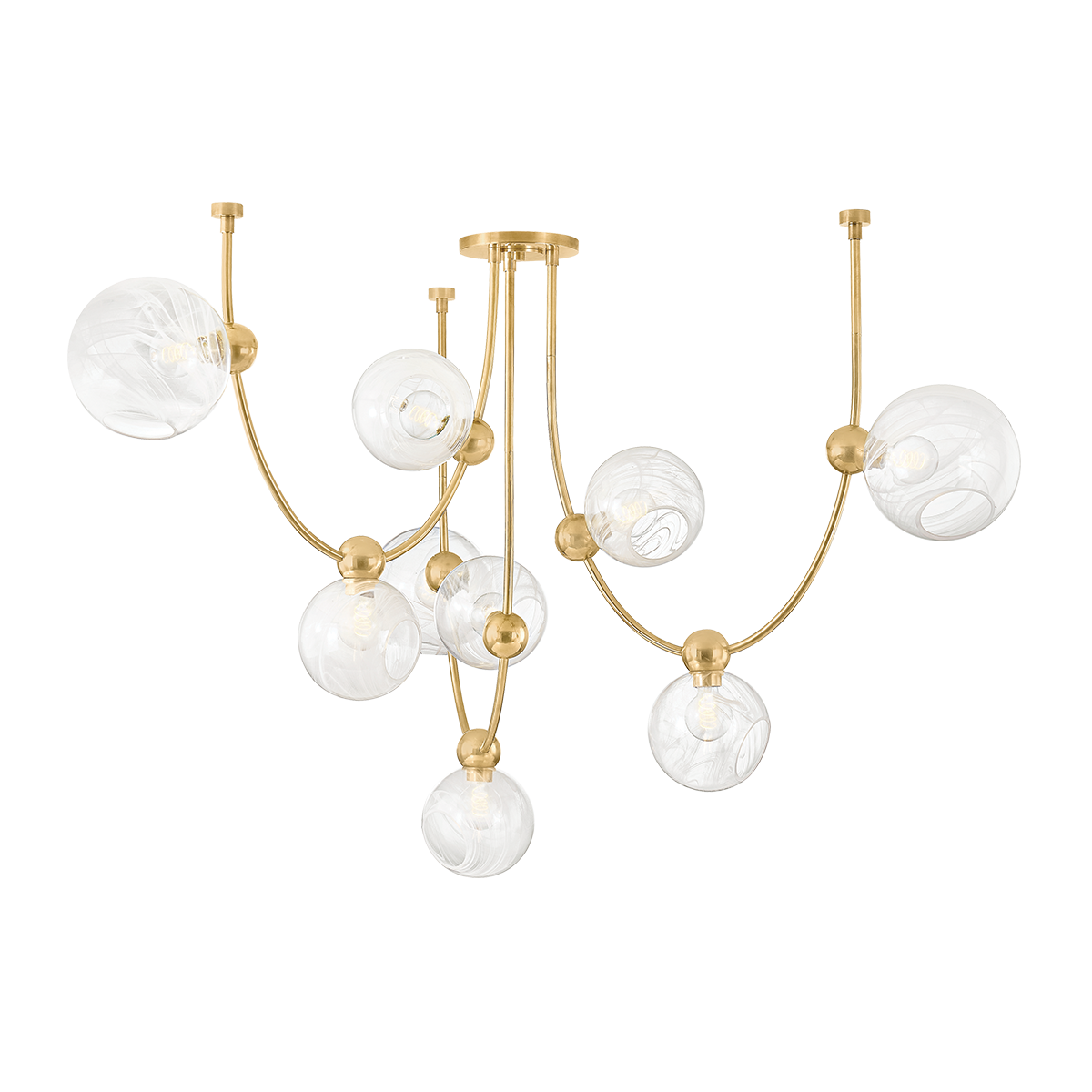 ASTRAIA Chandelier In Vintage Brass Finish