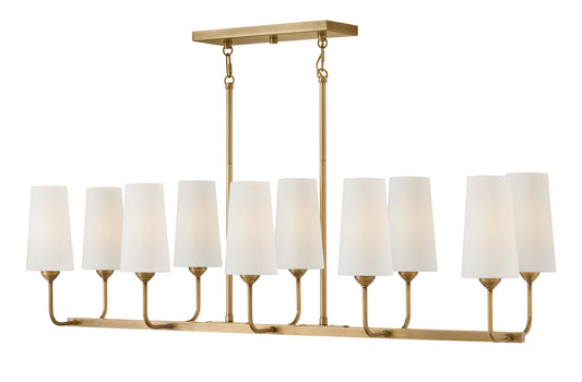 Lewis Medium Ten Light Linear In Light Brass Finish