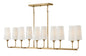Lewis Medium Ten Light Linear In Light Brass Finish